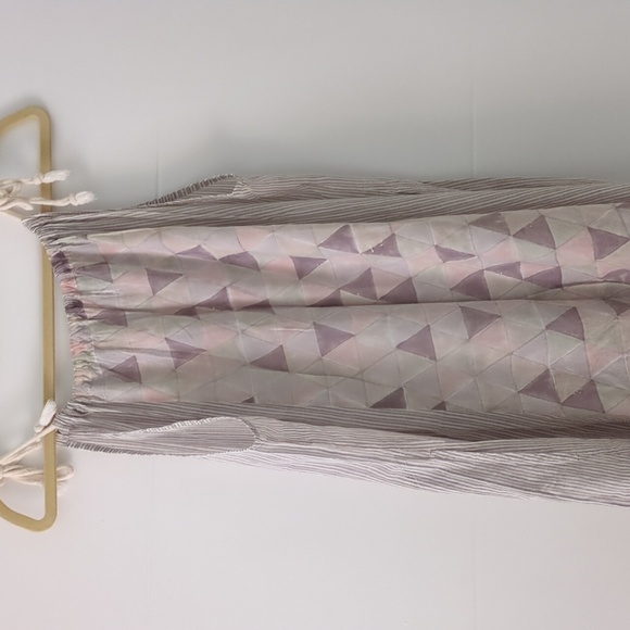 The Borboleta boutique beachy lightweight Midi Geometric print Dress side pocket - Picture 6 of 8